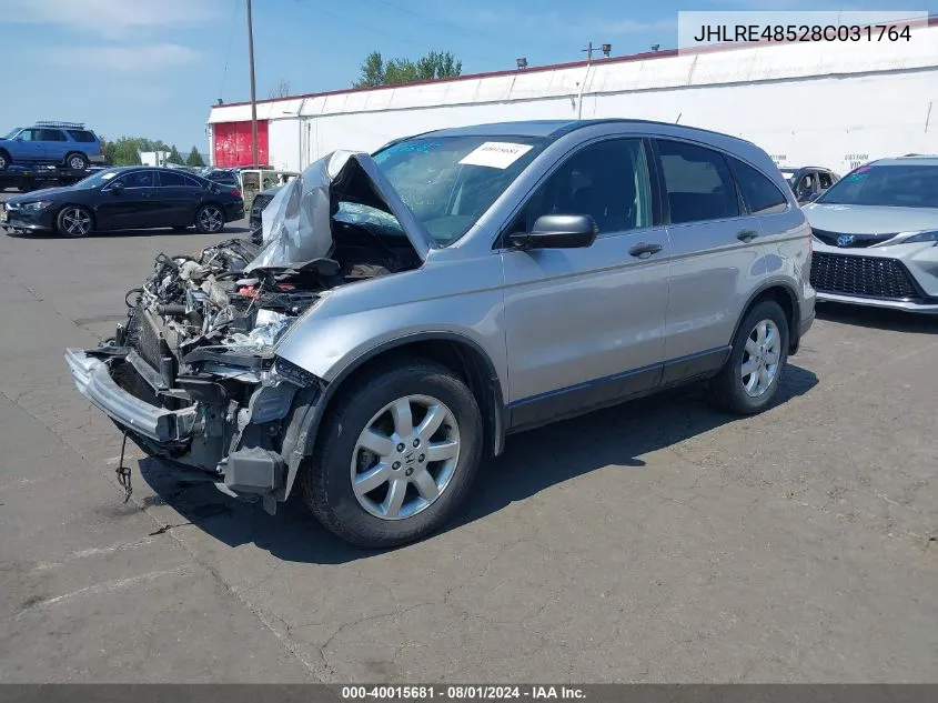 2008 Honda Cr-V Ex VIN: JHLRE48528C031764 Lot: 40015681