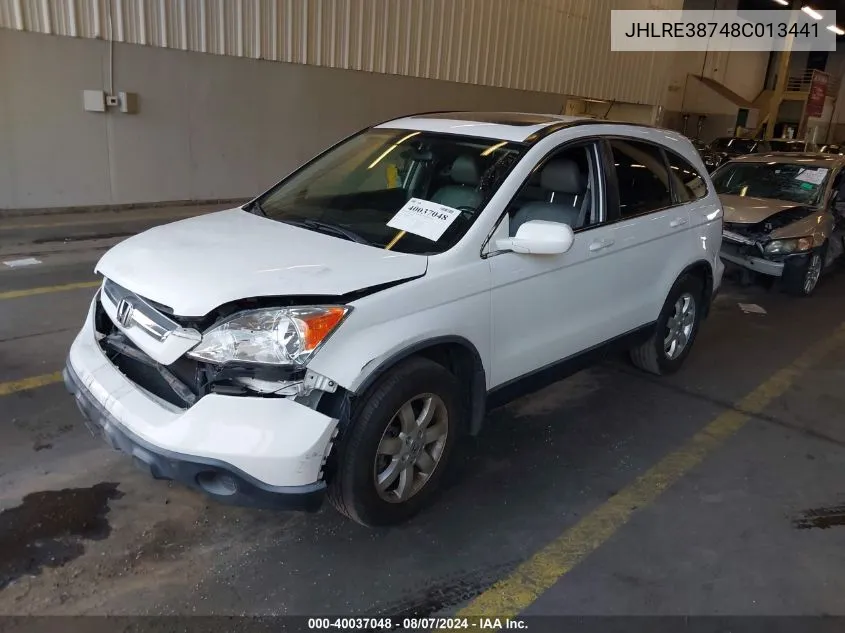 2008 Honda Cr-V Ex-L VIN: JHLRE38748C013441 Lot: 40037048