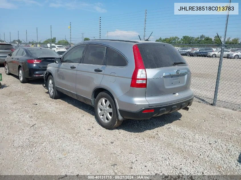 2008 Honda Cr-V Ex VIN: JHLRE38518C013783 Lot: 40131715