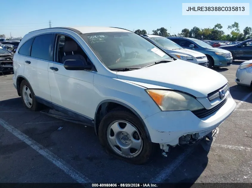 2008 Honda Cr-V Lx VIN: JHLRE38388C035813 Lot: 40150406