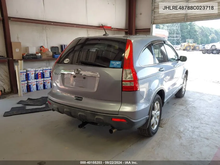 2008 Honda Cr-V Ex-L VIN: JHLRE48788C023718 Lot: 40155203