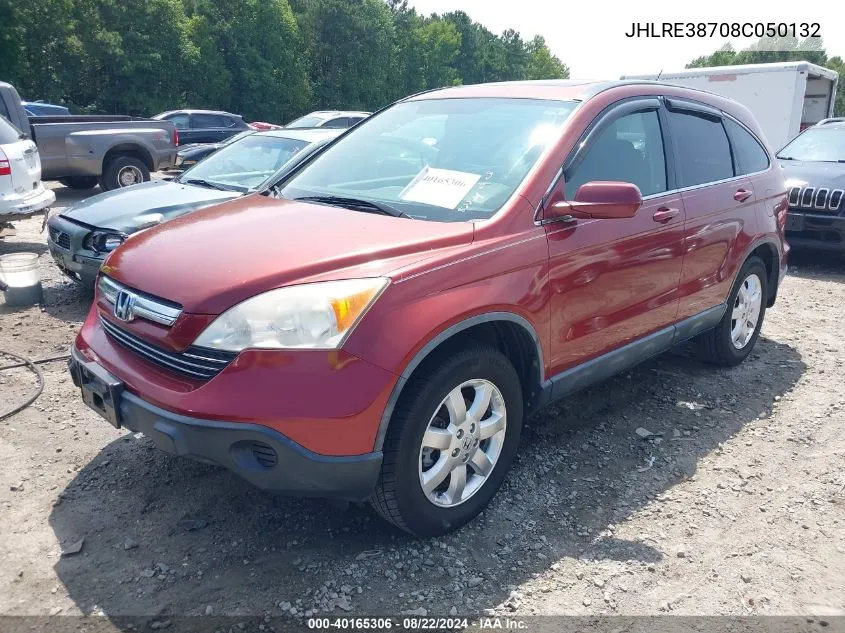 2008 Honda Cr-V Ex-L VIN: JHLRE38708C050132 Lot: 40165306