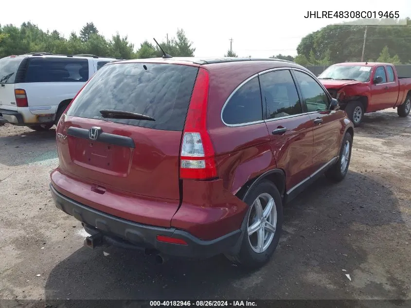 JHLRE48308C019465 2008 Honda Cr-V Lx