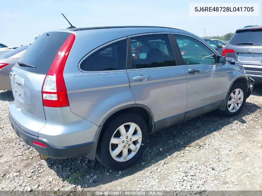 2008 Honda Cr-V Ex-L VIN: 5J6RE48728L041705 Lot: 40203827