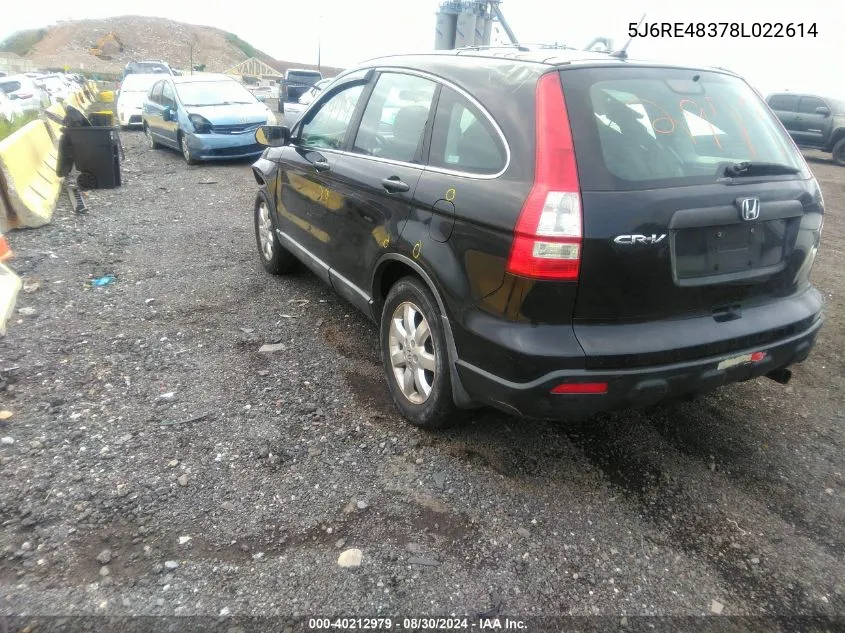 5J6RE48378L022614 2008 Honda Cr-V Lx