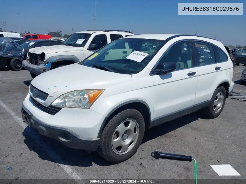 JHLRE38318C029576 2008 Honda Cr-V Lx