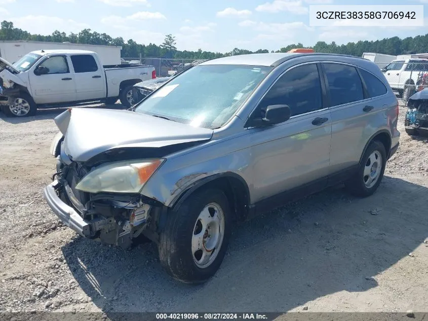 3CZRE38358G706942 2008 Honda Cr-V Lx