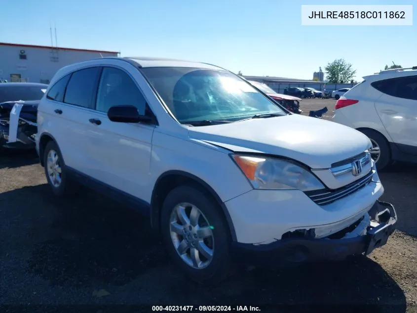 2008 Honda Cr-V Ex VIN: JHLRE48518C011862 Lot: 40231477