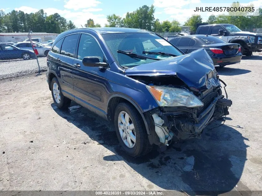 JHLRE48578C040735 2008 Honda Cr-V Ex