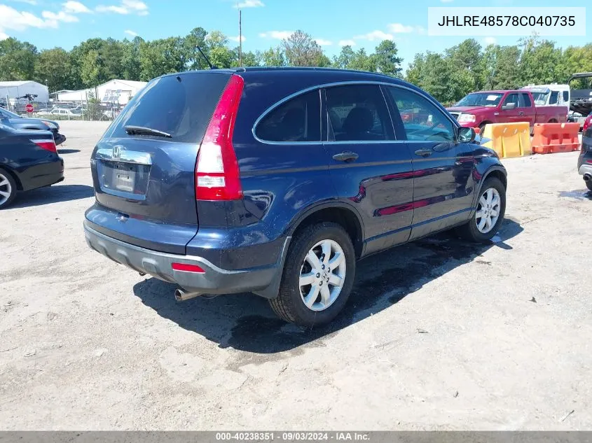 JHLRE48578C040735 2008 Honda Cr-V Ex