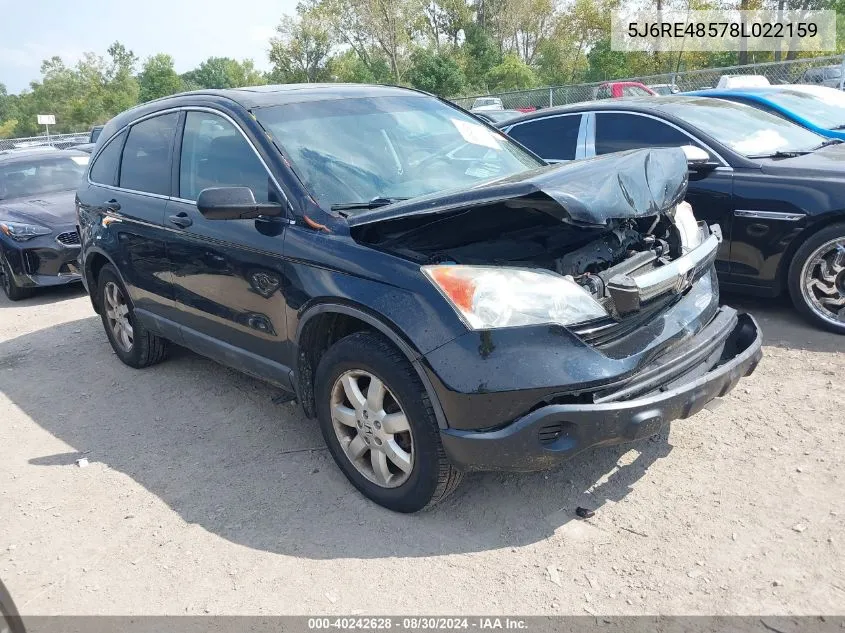 2008 Honda Cr-V Ex VIN: 5J6RE48578L022159 Lot: 40242628