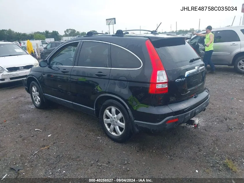 JHLRE48758C035034 2008 Honda Cr-V Ex-L