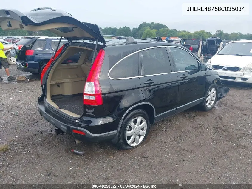 JHLRE48758C035034 2008 Honda Cr-V Ex-L