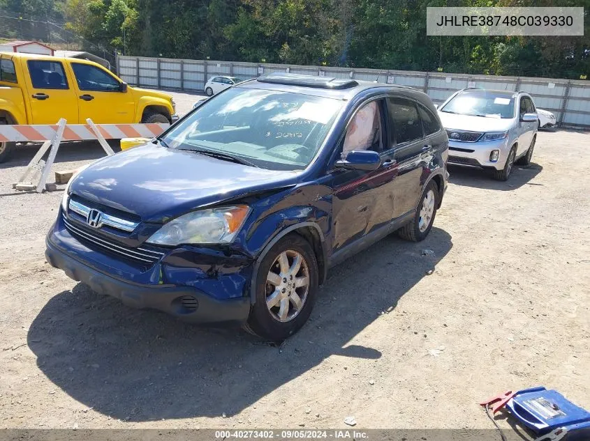 JHLRE38748C039330 2008 Honda Cr-V Ex-L