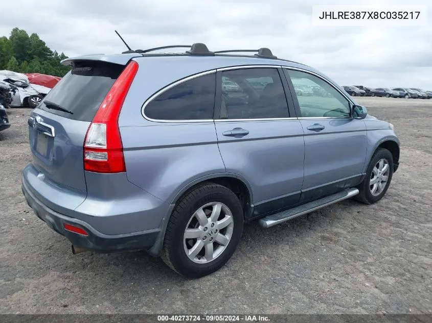 JHLRE387X8C035217 2008 Honda Cr-V Ex-L