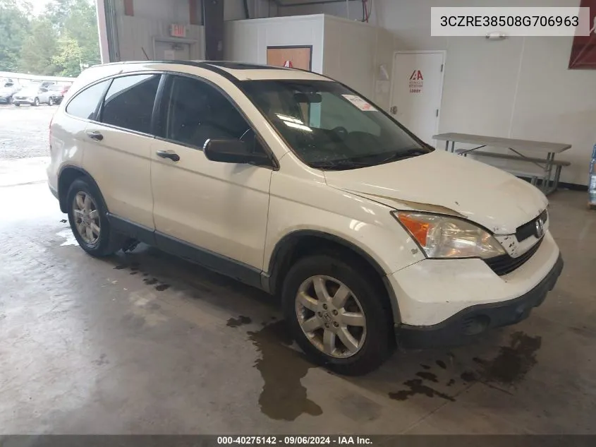 2008 Honda Cr-V Ex VIN: 3CZRE38508G706963 Lot: 40275142