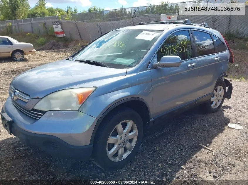 5J6RE48748L036876 2008 Honda Cr-V Ex-L