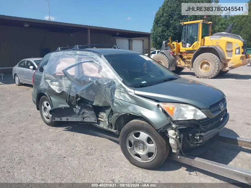 2008 Honda Cr-V Lx VIN: JHLRE38378C045541 Lot: 40291631