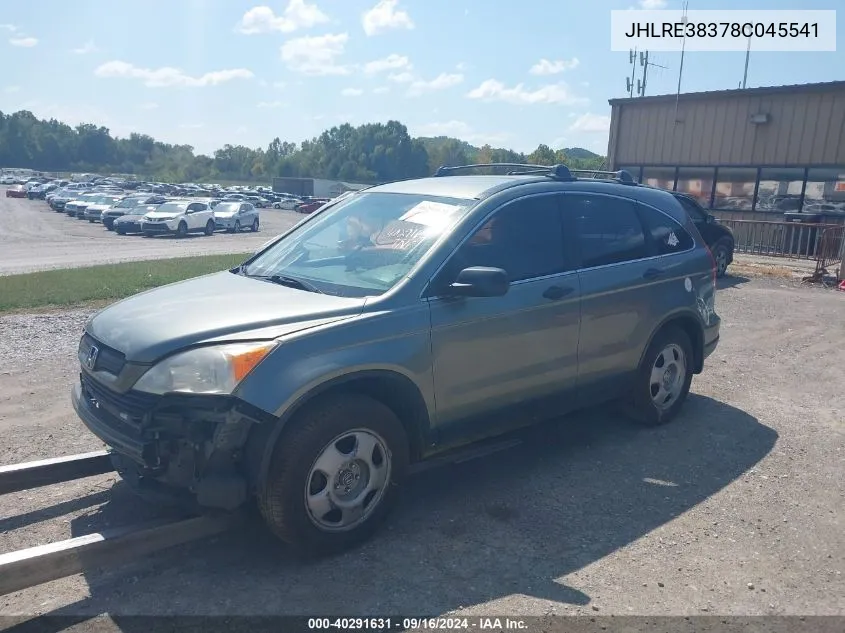 2008 Honda Cr-V Lx VIN: JHLRE38378C045541 Lot: 40291631