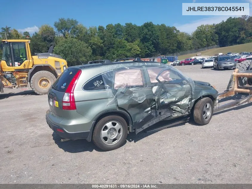 2008 Honda Cr-V Lx VIN: JHLRE38378C045541 Lot: 40291631