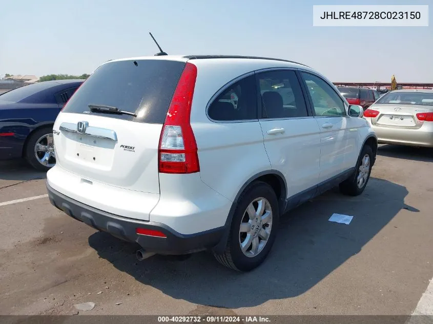 2008 Honda Cr-V Ex-L VIN: JHLRE48728C023150 Lot: 40416655