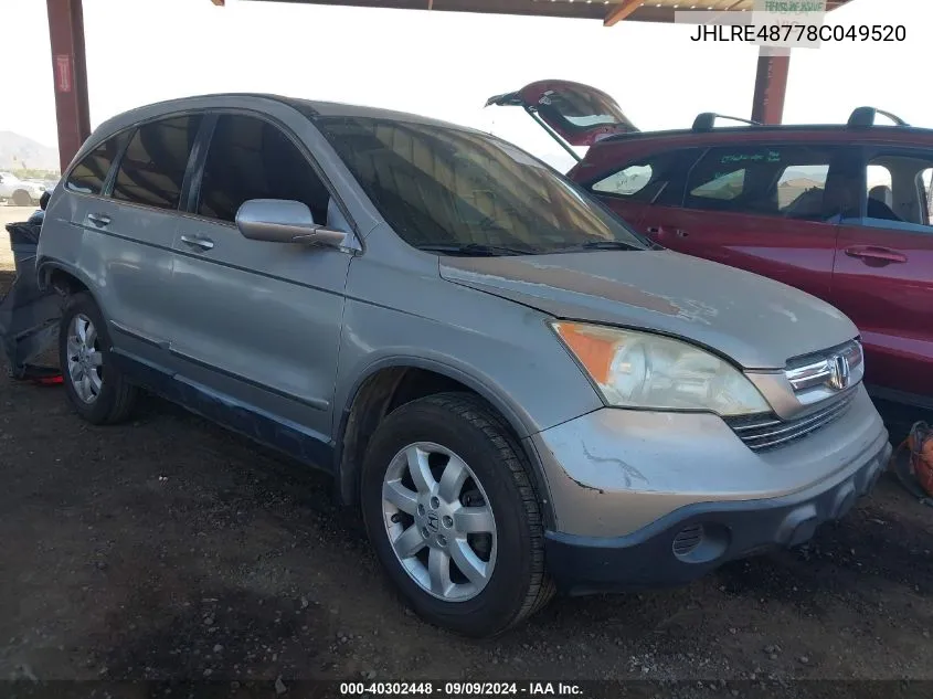 JHLRE48778C049520 2008 Honda Cr-V Ex-L