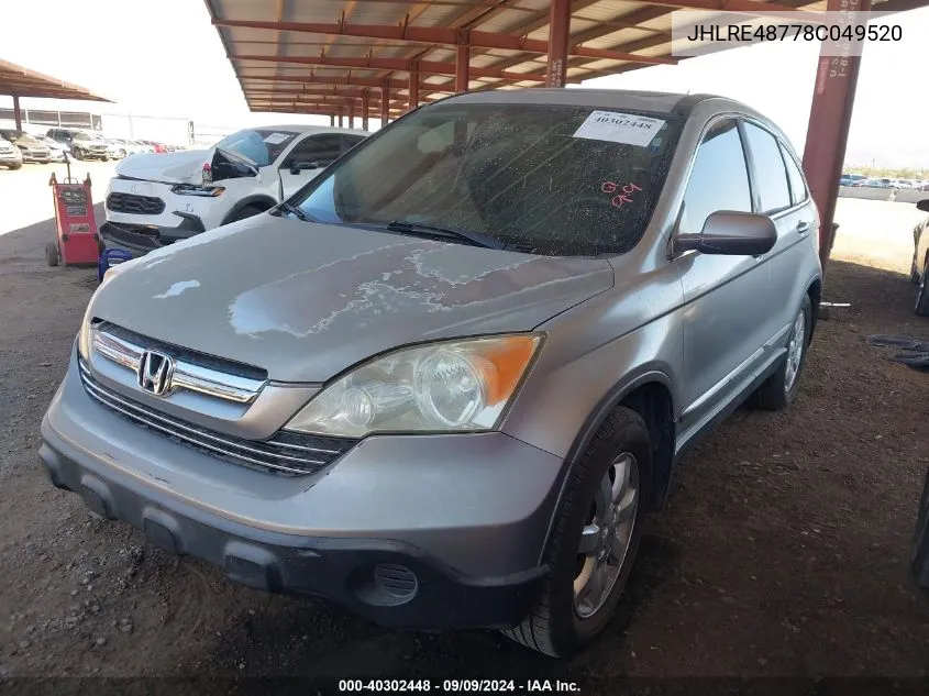 JHLRE48778C049520 2008 Honda Cr-V Ex-L