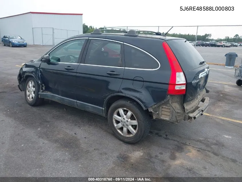 2008 Honda Cr-V Ex VIN: 5J6RE48588L000803 Lot: 40318760