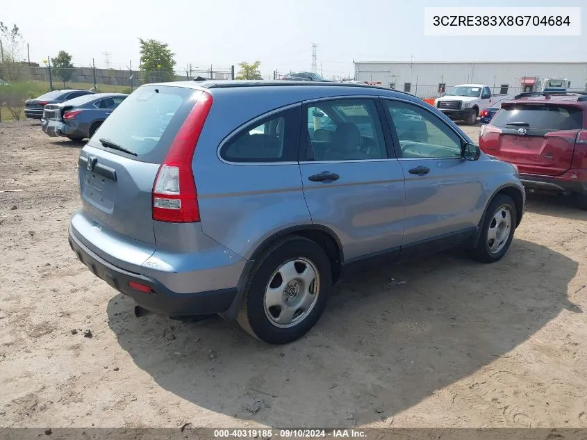 3CZRE383X8G704684 2008 Honda Cr-V Lx