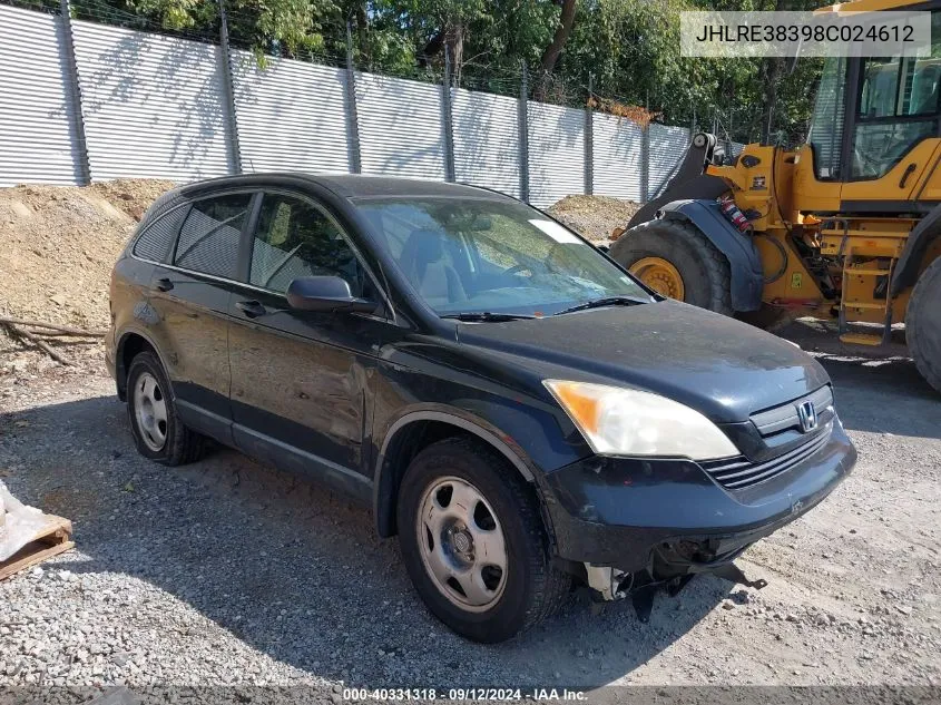 JHLRE38398C024612 2008 Honda Cr-V Lx