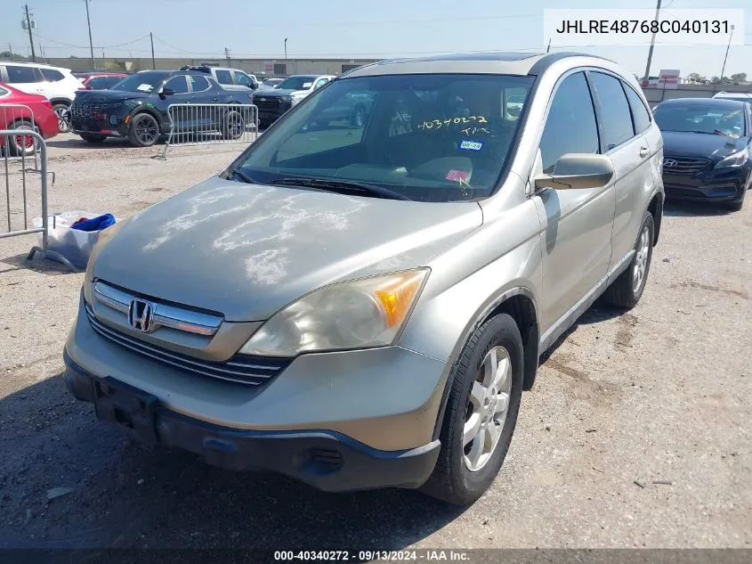 2008 Honda Cr-V Ex-L VIN: JHLRE48768C040131 Lot: 40340272