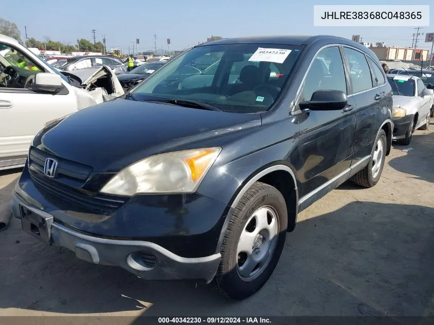 2008 Honda Cr-V Lx VIN: JHLRE38368C048365 Lot: 40342230