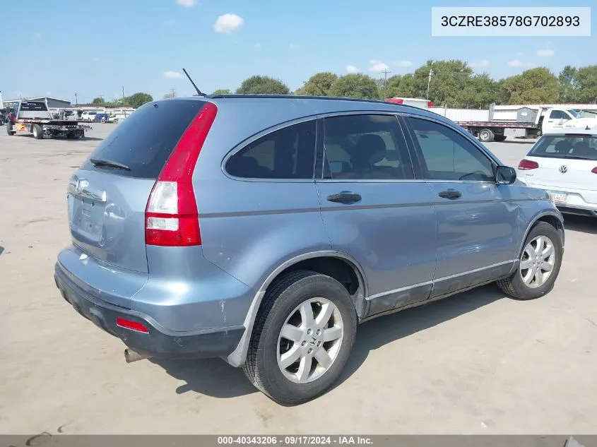 3CZRE38578G702893 2008 Honda Cr-V Ex