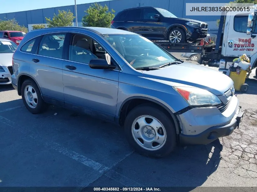 JHLRE38358C000615 2008 Honda Cr-V Lx