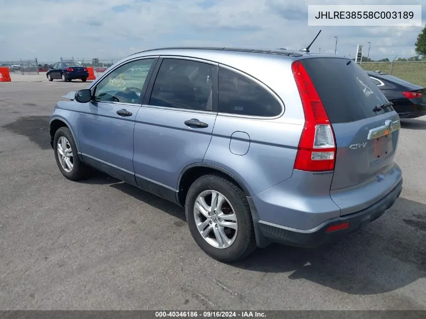 JHLRE38558C003189 2008 Honda Cr-V Ex