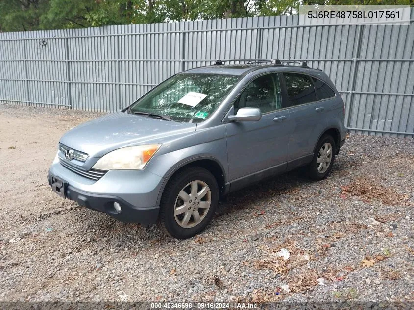 5J6RE48758L017561 2008 Honda Cr-V Ex-L