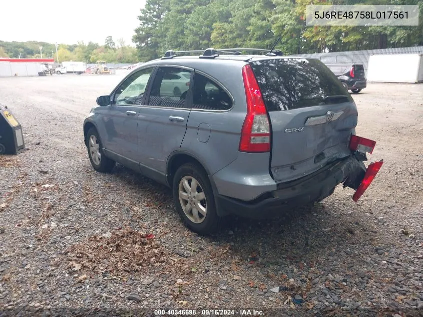 5J6RE48758L017561 2008 Honda Cr-V Ex-L