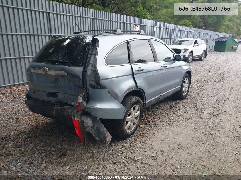 5J6RE48758L017561 2008 Honda Cr-V Ex-L