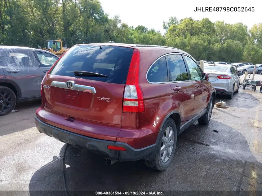 JHLRE48798C052645 2008 Honda Cr-V Ex-L