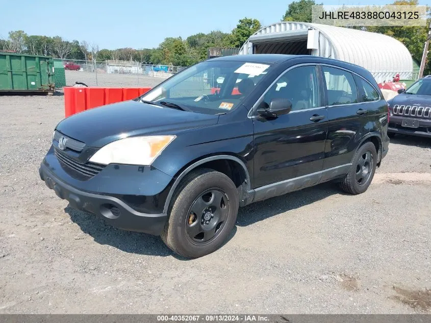 2008 Honda Cr-V Lx VIN: JHLRE48388C043125 Lot: 40352067