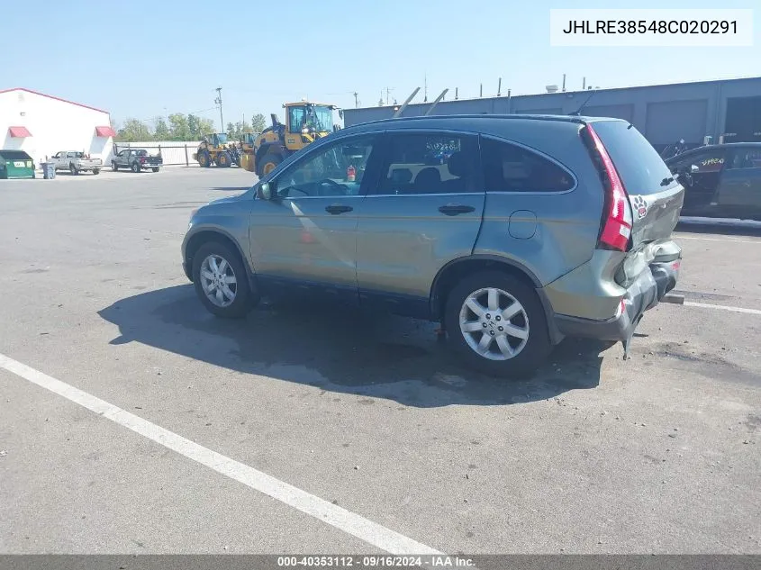 2008 Honda Cr-V Ex VIN: JHLRE38548C020291 Lot: 40353112