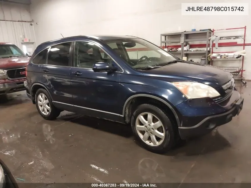 2008 Honda Cr-V Ex-L VIN: JHLRE48798C015742 Lot: 40367283