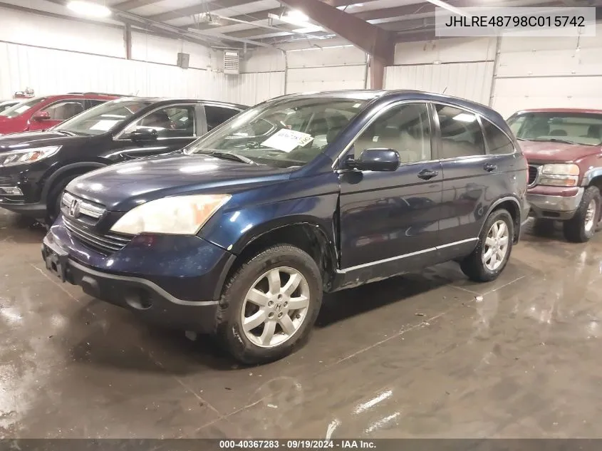 JHLRE48798C015742 2008 Honda Cr-V Ex-L