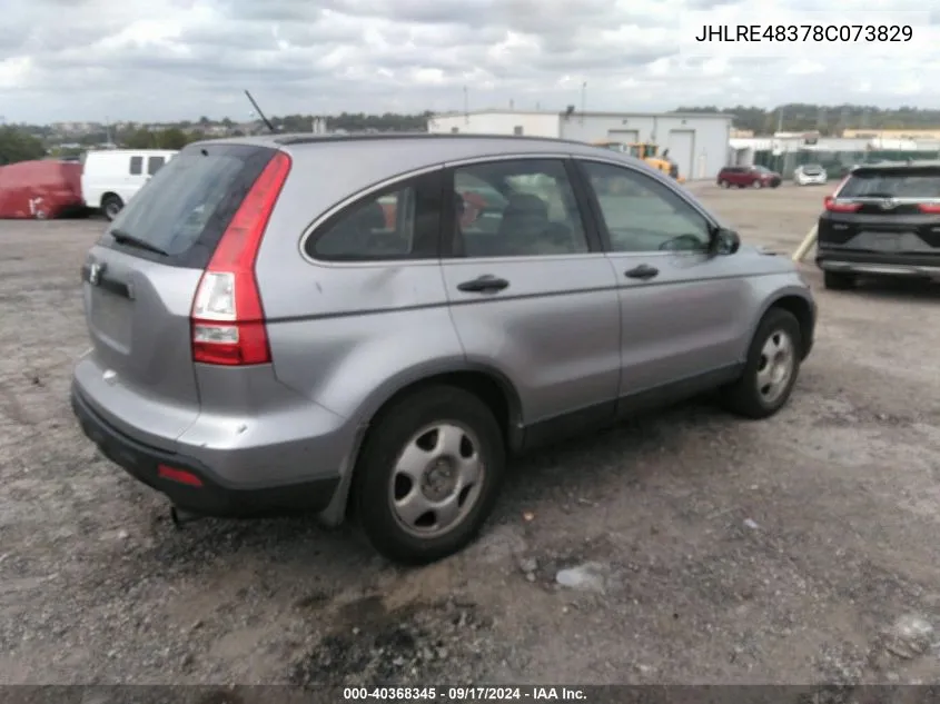 JHLRE48378C073829 2008 Honda Cr-V Lx