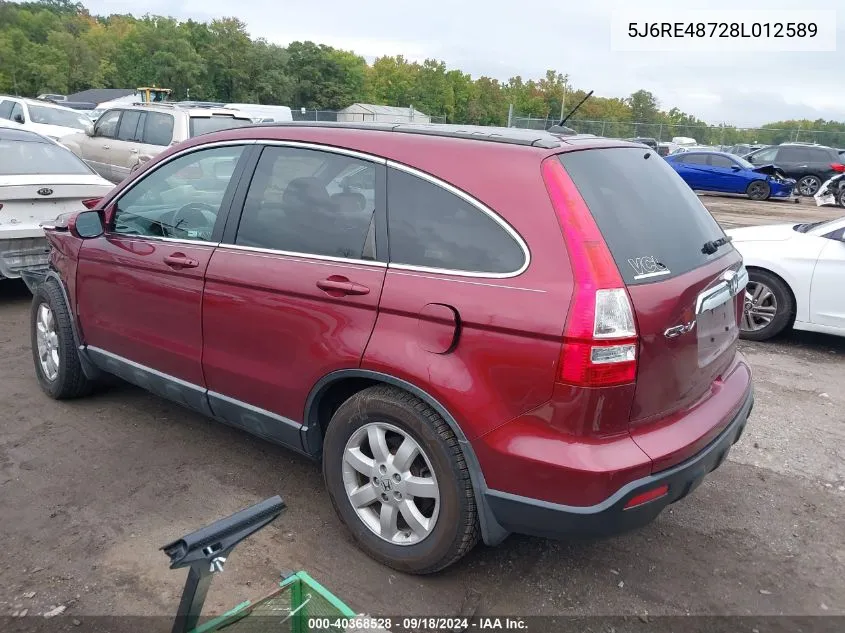 5J6RE48728L012589 2008 Honda Cr-V Ex-L