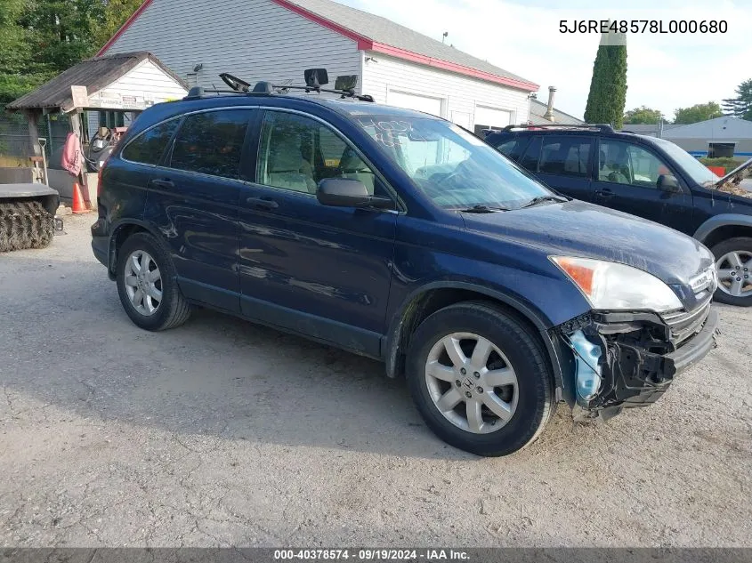 2008 Honda Cr-V Ex VIN: 5J6RE48578L000680 Lot: 40378574