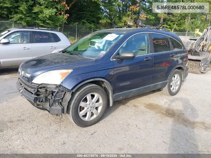 5J6RE48578L000680 2008 Honda Cr-V Ex