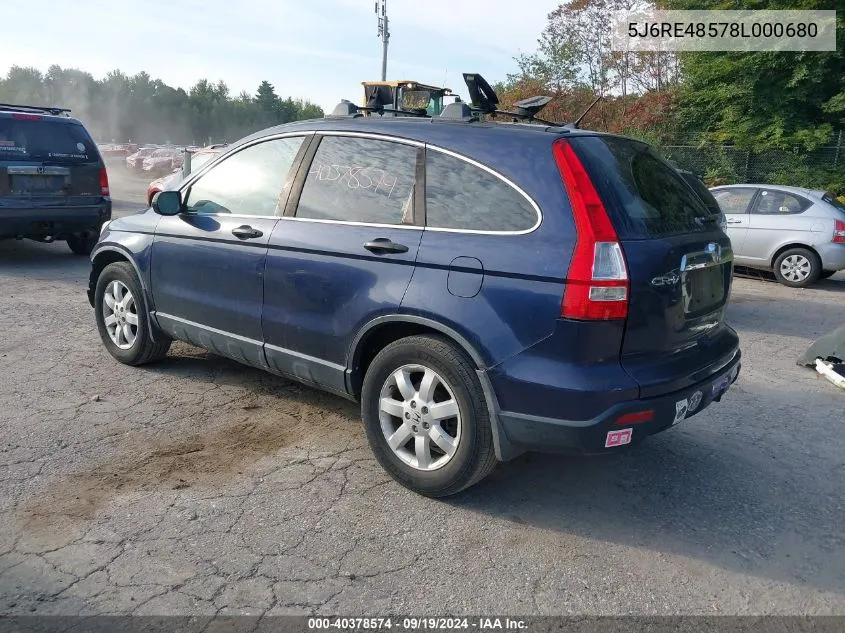 5J6RE48578L000680 2008 Honda Cr-V Ex