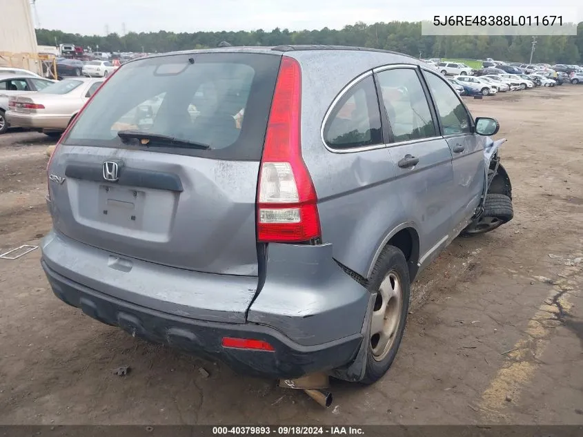 5J6RE48388L011671 2008 Honda Cr-V Lx