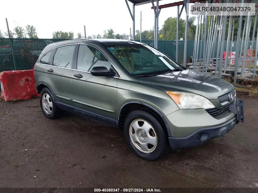 2008 Honda Cr-V Lx VIN: JHLRE48348C047379 Lot: 40380347